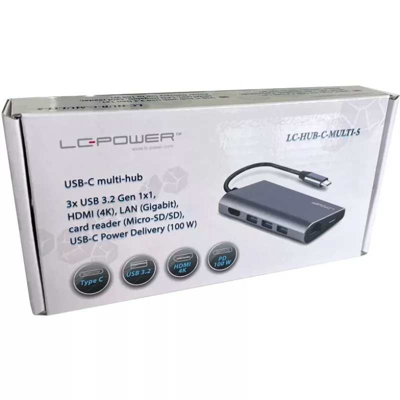 Laptop Dock LC-Power LC-HUB-C-MULTI-5 USB 3.2 Gen 1 Type-C Wired