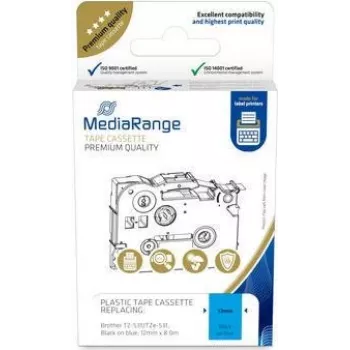 MediaRange Plastic tape cassette MRBTZ531 12mm 8m black on blue