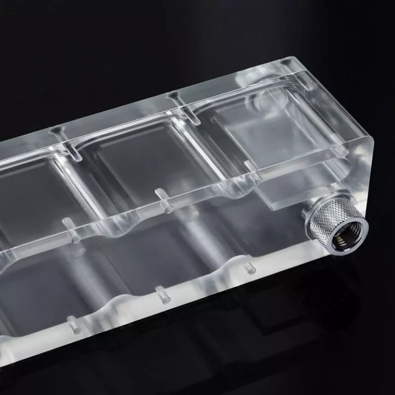 BitsPower Tiny Tank SC6 200 Pump PWM transparent – compact pump-reservoir combo for water cooling