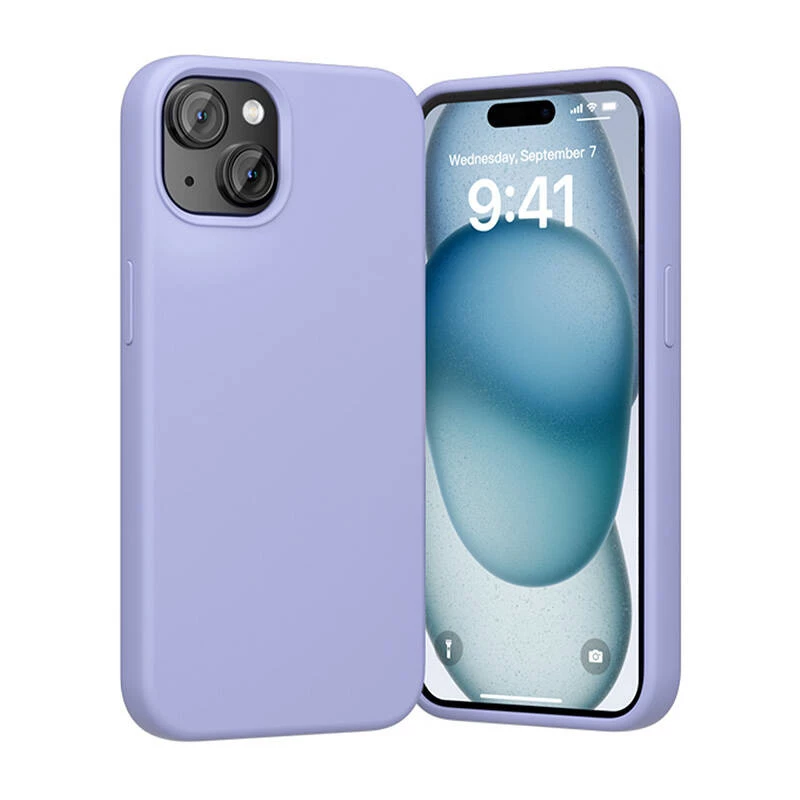 Phone silicone case Vention KUFV0-20 for iPhone 15 Plus, purple, soft-touch, lightweight