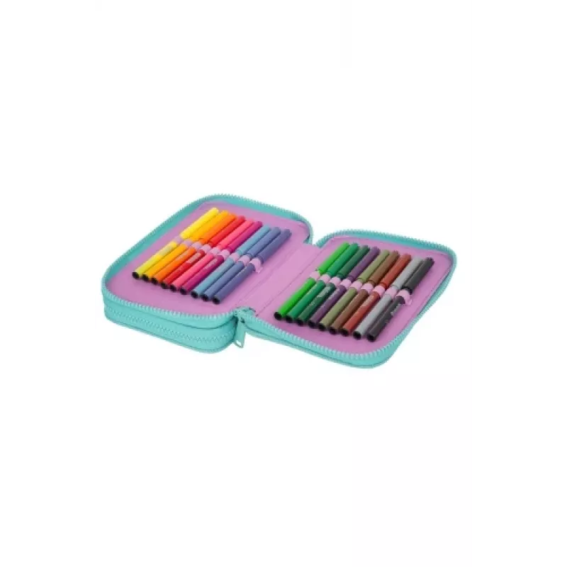 Pencil case cool pack Jumper 2 — double-decker compartment design, zip closure, fabric finish