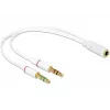 Audio Cable DeLOCK 65585 0.2m 2x3.5mm Male to 3.5mm Female White