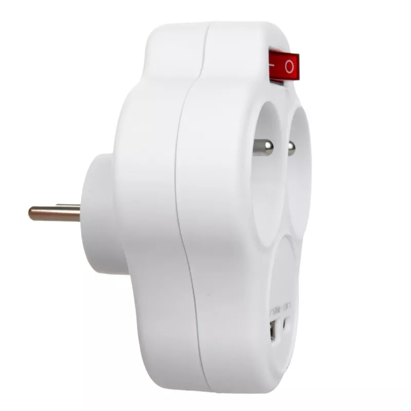 Electrical Dual Socket Splitter MACLEAN MCE336E with 2 USB Ports, Type E