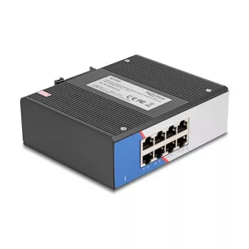 Gigabit Ethernet Switch DELOCK 80163, 8-port RJ45 industrial switch, unmanaged, metal housing