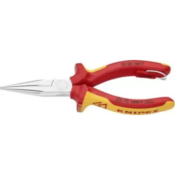 25 06 160 T, needle nose pliers, 2.5 mm, 5 cm, chrome vanadium steel, orange, red, 160 mm