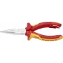 25 06 160 T, needle nose pliers, 2.5 mm, 5 cm, chrome vanadium steel, orange, red, 160 mm