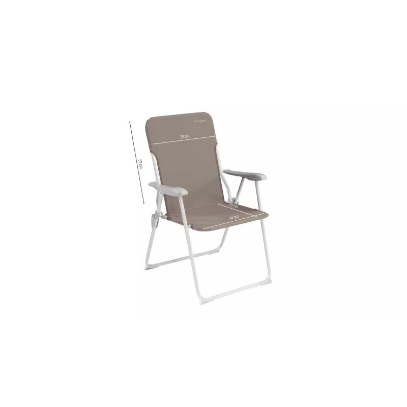 Camping chair Outwell Blackpool Toffee Tint — 2-leg, 120 kg capacity, 3.3 kg, 56 cm wide, brown