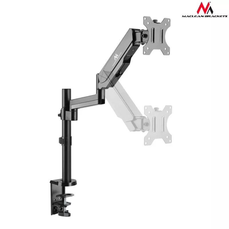 Desk Monitor Mount MACLEAN MC-775 for 32 inch (81.3 cm) screens, VESA 75x75–100x100, up to 8 kg, grey