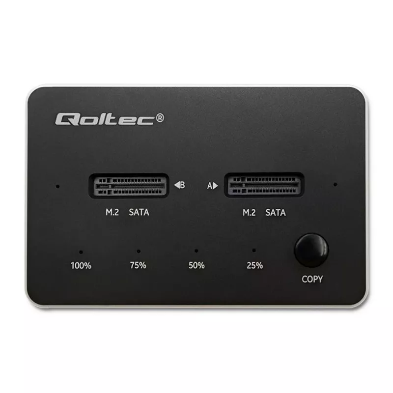 Qoltec 50310 Drive docking station 2x SSD M.2 SATA NGFF USB Type C