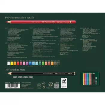 Oil-based pencil Faber-Castell Polychromos & Pitt Graphite Matt Set 21 pc Multicolour