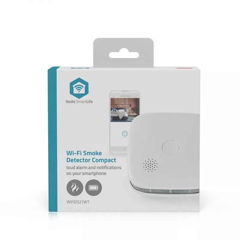 Smoke detector Nedis WIFIDS21WT smart Wi‑Fi smoke sensor for home safety