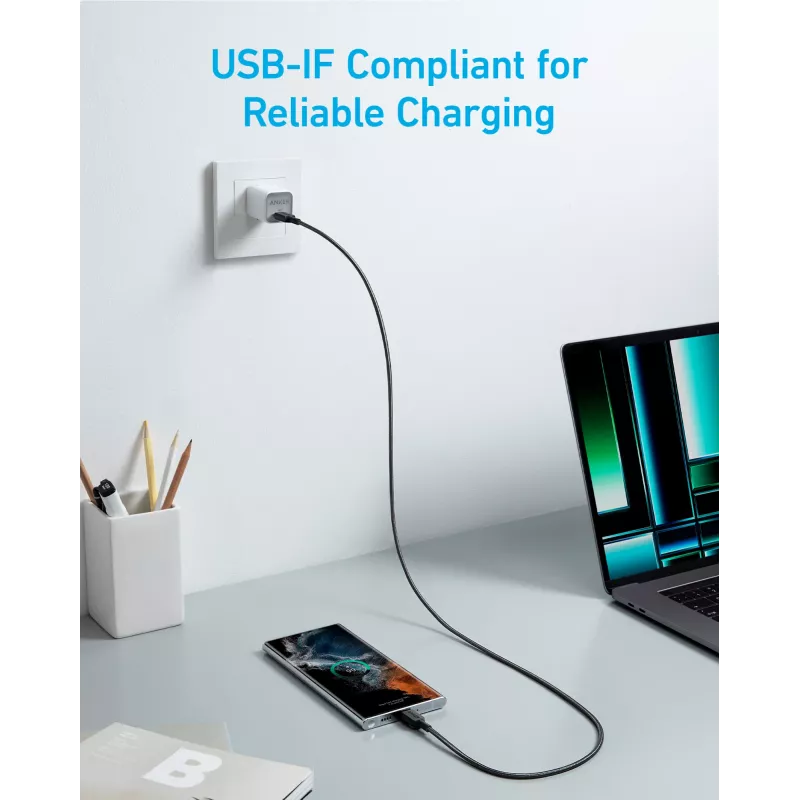 USB Cable Anker 322 0.9m USB C Black