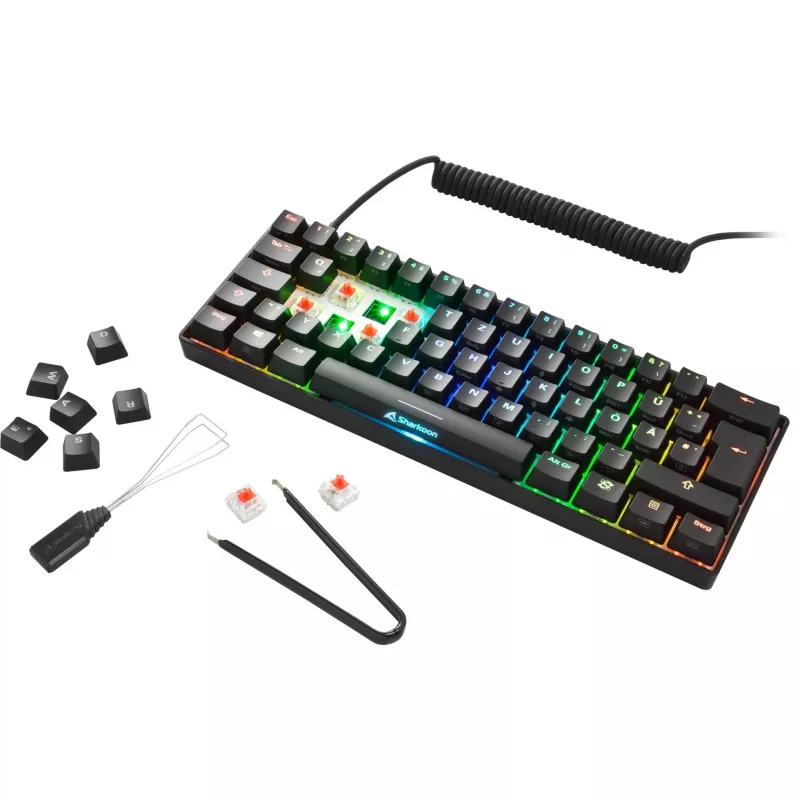 SKILLER SGK50 S4, Gaming Keyboard black, DE-Layout, Kailh Red