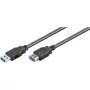 Wentronic Goobay USB 3.0 SuperSpeed Extension Cable, Black, 3 m - USB 3.0-Plug (Type A) > USB 3.0-Socket (Type A) (93999)
