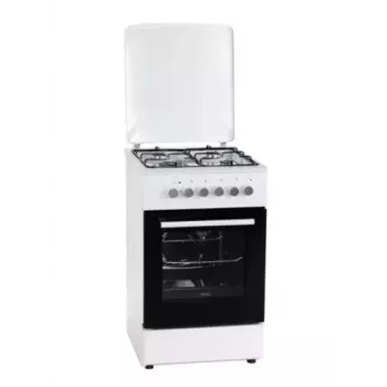 Electric-gas cooker MPM MPM-56-KGM-04, 4 burners, 56 cm, electric oven, black
