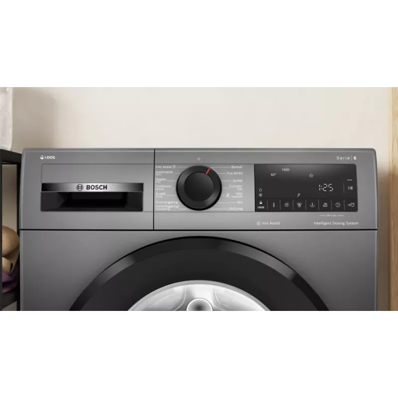 Bosch Washing Machine | WGG244RFSN | Energy efficiency class A | Front loading | Washing capacity 9 kg | 1400 RPM | Depth 59 cm | Width 59.8 cm | Display | LED | Grey