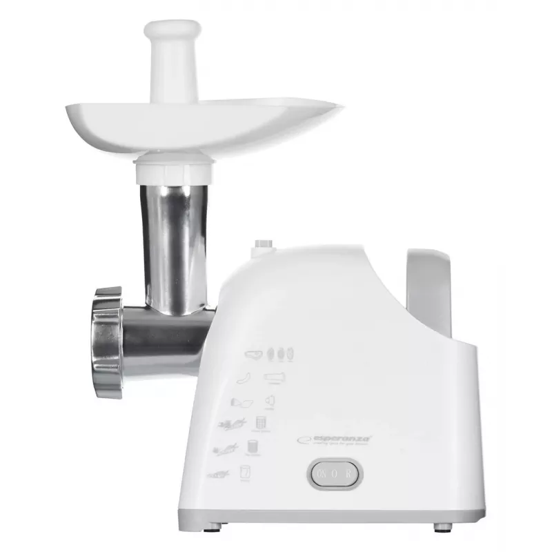 Meat grinder ESPERANZA EKM033, 2200 W, white, stainless steel blade, reverse, sausage horn, kebbe maker