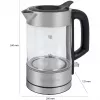ProfiCook PC-WKS 1229 G electric kettle 1 L 1600 W Stainless steel, Transparent