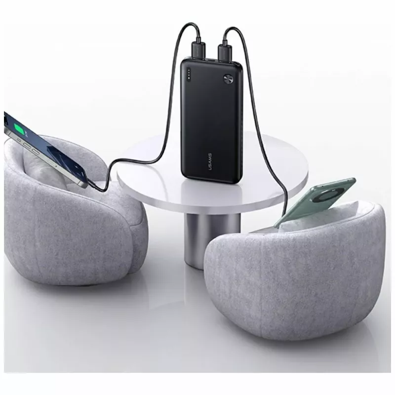 Power bank usams PB83 10000mAh PD 2×USB-A USB-C white