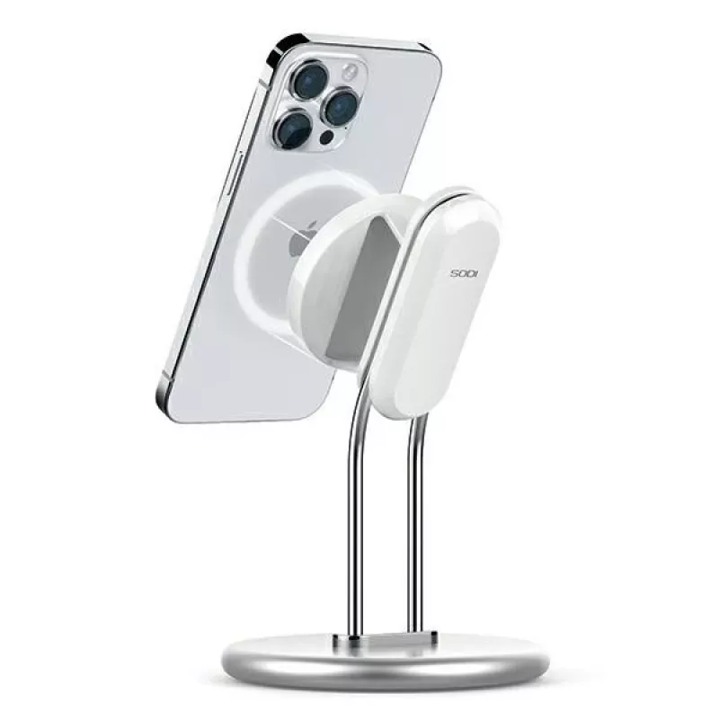 Phone stand SODI SIM-300 silver MagSafe — desktop holder for MagSafe-compatible iPhone