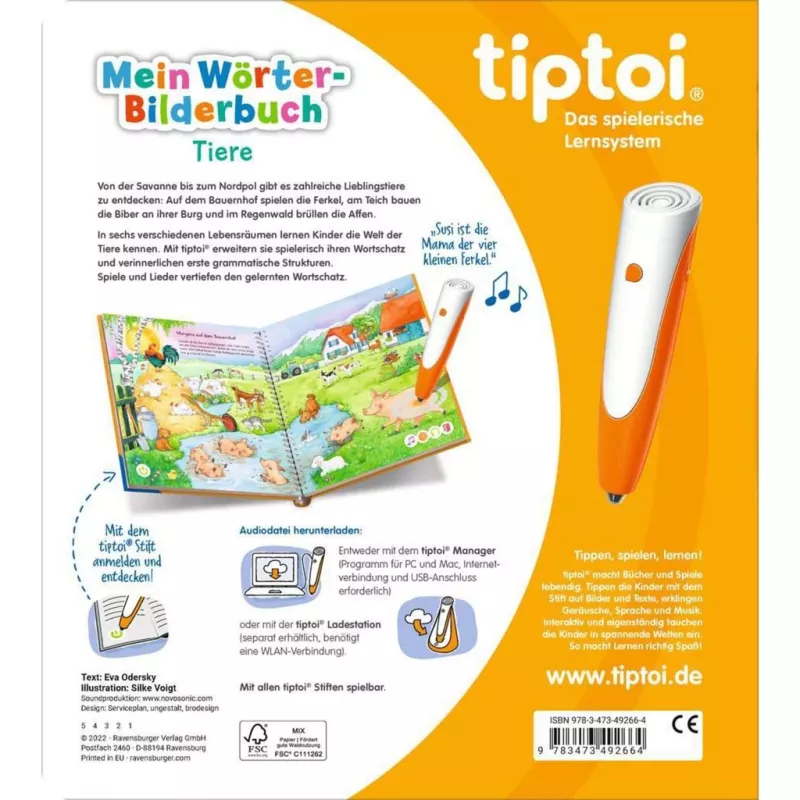 tiptoi Mein Word Picture Book: Animals, Learning Book