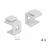 Delock - Modulare Eingabe (leer) - weiß - 1 Anschluss (Packung mit 4) (86819)
