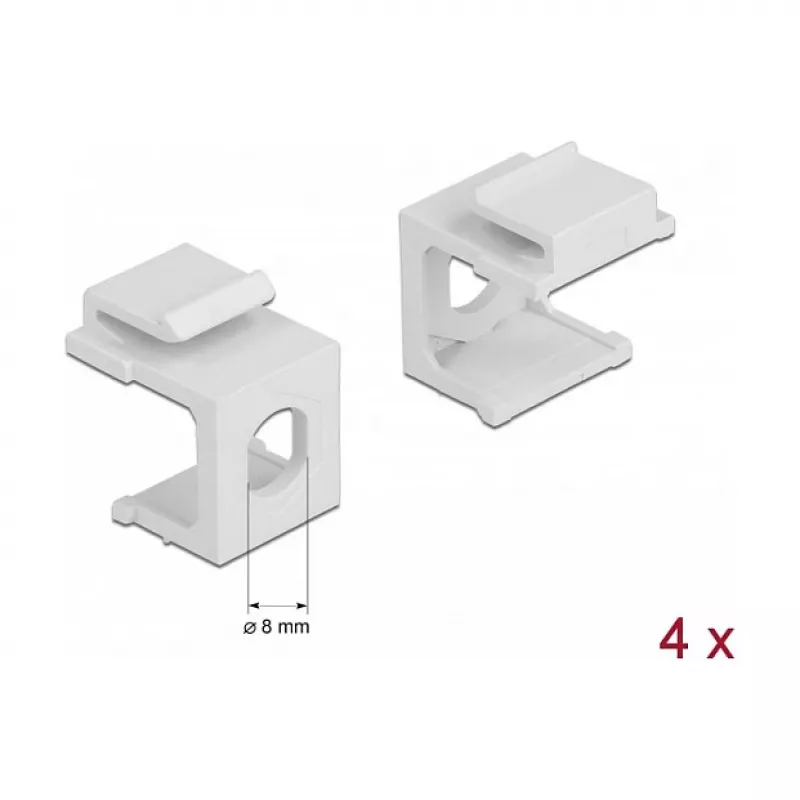 Delock - Modulare Eingabe (leer) - weiß - 1 Anschluss (Packung mit 4) (86819)