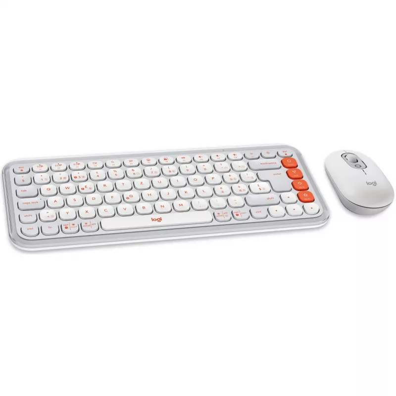 Mouse Logitech POP Icon Combo Bluetooth QWERTZ Swiss Orange White