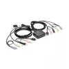 Eaton Tripp Lite series 2-Port USB/HD Cable KVM Switch with Audio/Video, Cables and USB Peripheral Sharing - KVM-/Audio-/USB-Switch - 2 x KVM/Audio/USB - 1 lokaler Benutzer - Deskt