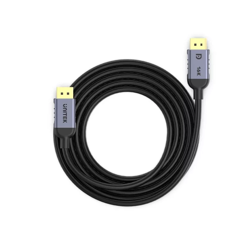 Unitek C1626GY01-1.5M DisplayPort 2.1 cable, 8K@120Hz, 1.5 m, Black/Grey