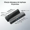 Docking Station UNITEK D1079A USB4 Wired Black 100W Power Delivery
