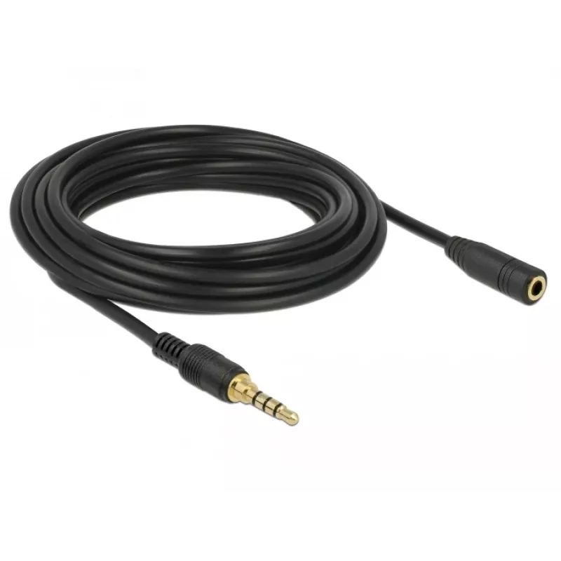 Audio Cable 3.5mm Male to Female DeLOCK 85635 5m Black