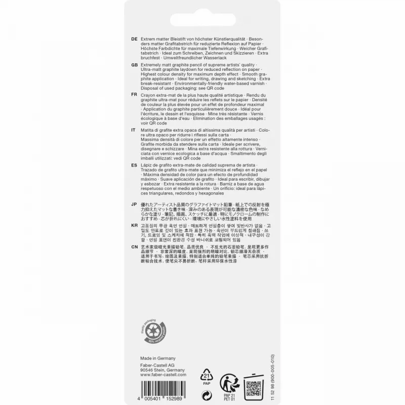 Graphite Pencil Faber-Castell 115298 Multi 4 pcs Black