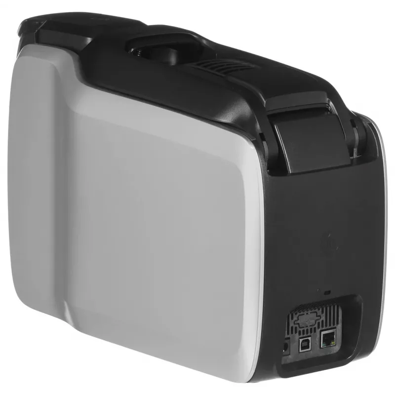Plastic card printer Zebra ZC300 — Dye-sublimation/Thermal transfer, 300x300 DPI, LCD, 100-sheet input, Ethernet, Silver/Black