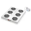 ROLINE 19-inch roof-mounted fan unit with 6 fans and thermostat, steel housing, grey