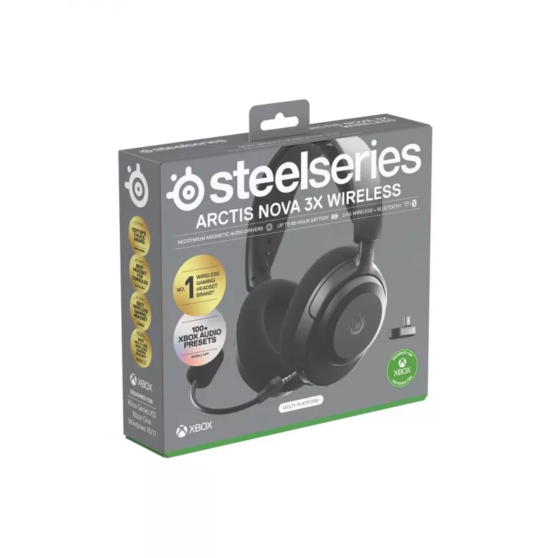 Headset STEELSERIES Arctis Nova 3X Wireless Bluetooth — Circumaural, Head-band, 20–22000 Hz, 260 g