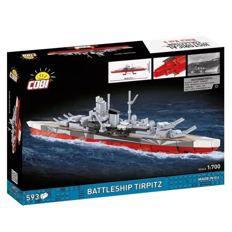 Construction set Cobi Battleship Tirpitz model with 593 pieces, scale and display features