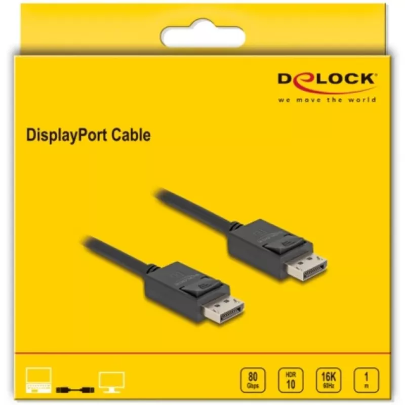 DisplayPort cable DeLOCK 81174 1 m Black DisplayPort to DisplayPort