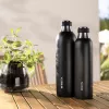 BRITA carbonating bottle 650 ml, stainless steel, black, dishwasher-safe