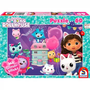 Gabby's Dollhouse: Birthday Party in the Dollhouse, Puzzle 60 Pieces