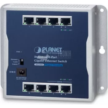 PLANET Industrial 8-Port - -20 - 60 °C - -20 - 70 °C - 5 - 95% - 5 - 95% - 148 mm - 25 mm (WGS-810)