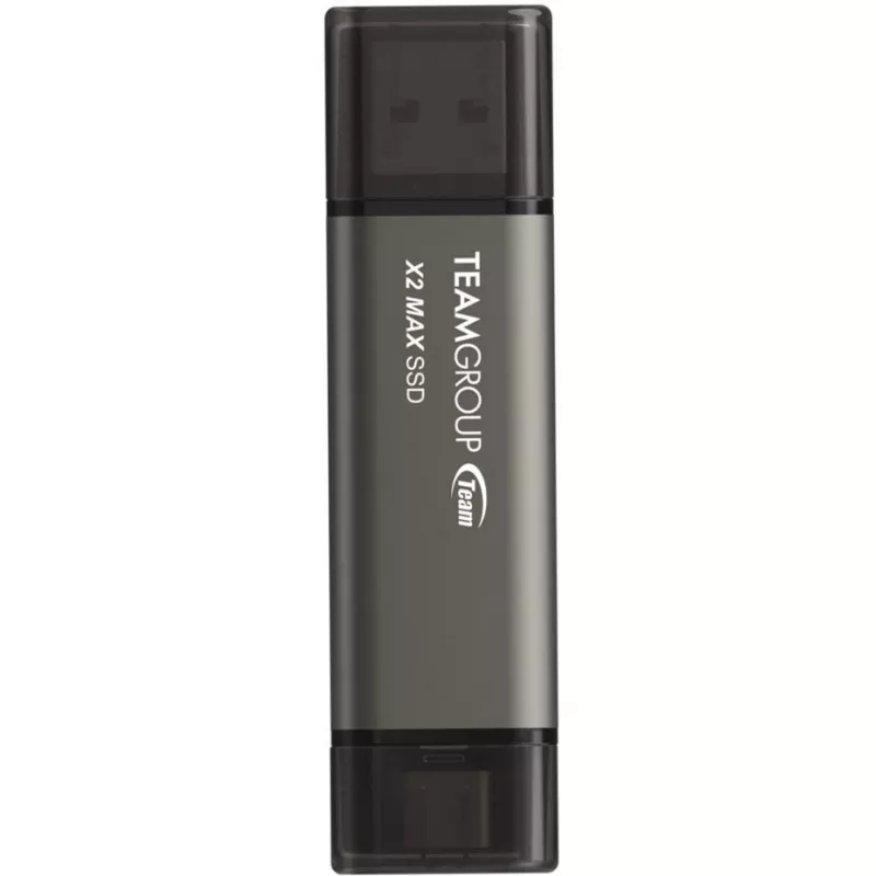 TeamGroup X2 MAX 1TB Dual USB-A/USB-C Flash Drive, USB 3.2 Gen 2, Titanium/Black