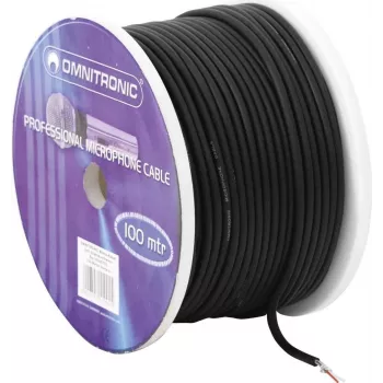 Microphone cable Omnitronic 2x0.22 mm² 100 m Black