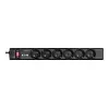 Eaton Protection Strip 6 DIN - Steckdosenleiste mit Überspannungsschutz (6-Fach Schuko Buchse, schaltbar) - schwarz (PS6D)