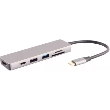 Laptop dock S/CONN 14-05027 Wired USB 3.2 Gen 1 Type-C Grey