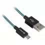 USB 2.0 Cable, USB-A Plug > Micro-USB Plug (black/Light Blue, 1 Meter, Sleeved)