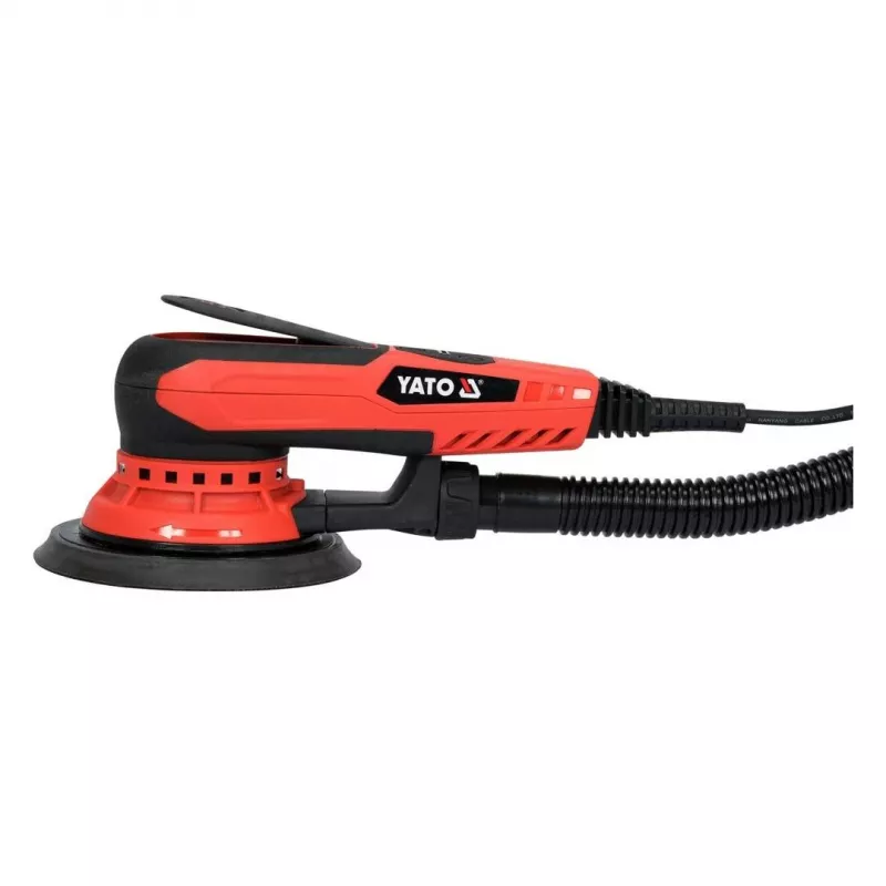 Eccentric sander YATO YT-82206 — 350 W, 150 mm disc, 5 mm eccentricity, 4,000–10,000 RPM, 3 m cable