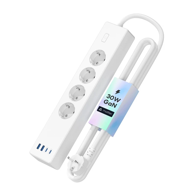 Power Strip Meross MSP844 — 4 AC Outlets, 2 USB‑A, 2 USB‑C