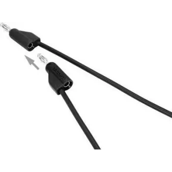 VOLTCRAFT Test Lead [Plug 4 mm - Plug 4 mm] 0.5 m Black MSB-300 (MSB-300-0.5-SW)