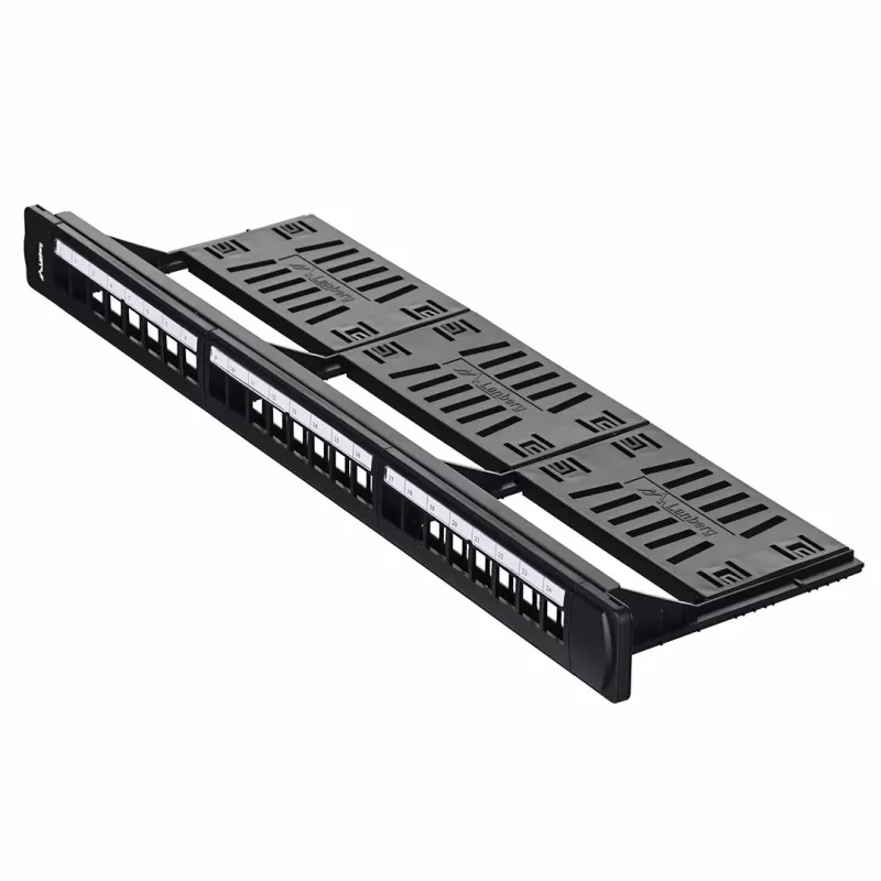 Lanberg PPKS-1124-B 24-Port 1U 19-Inch Blank Keystone Patch Panel, Black ABS